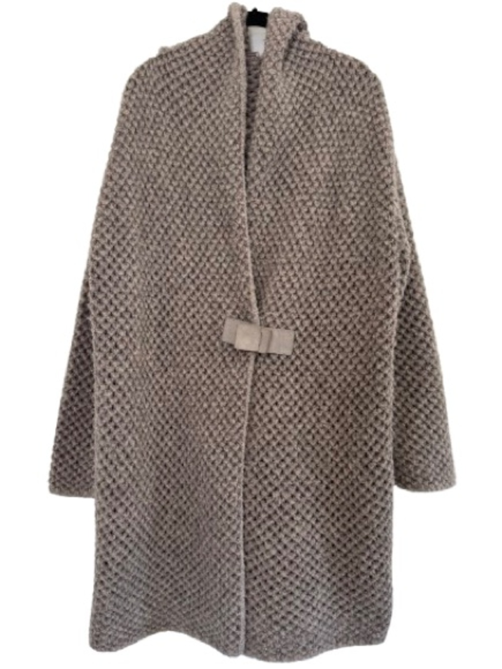 Fabiana Filippi Alpaca Merino Wool Hooded Honeycomb Bouclé Knit Cardigan Sweater